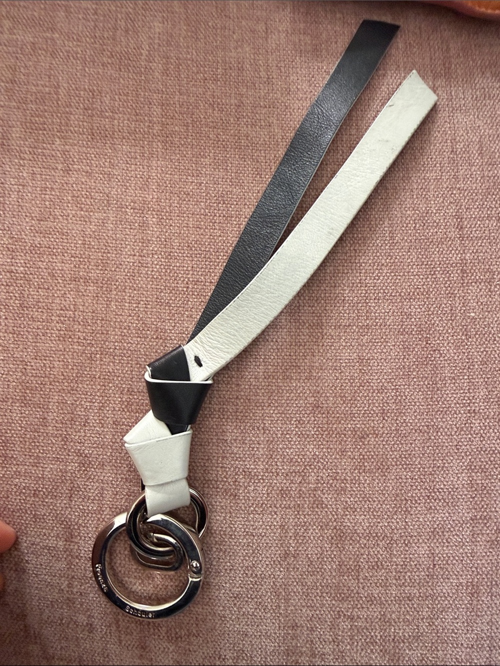 Never used Proenza Leather Two-Tone Black & White Keychain Strap